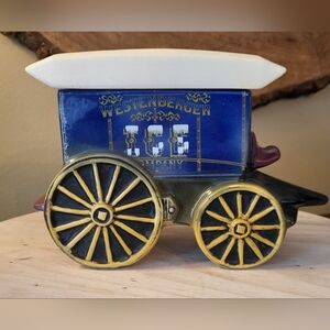 Michter's Whiskey 1979 Westenberger Ice Wagon Decanter Empty Ceramic Tax Tape